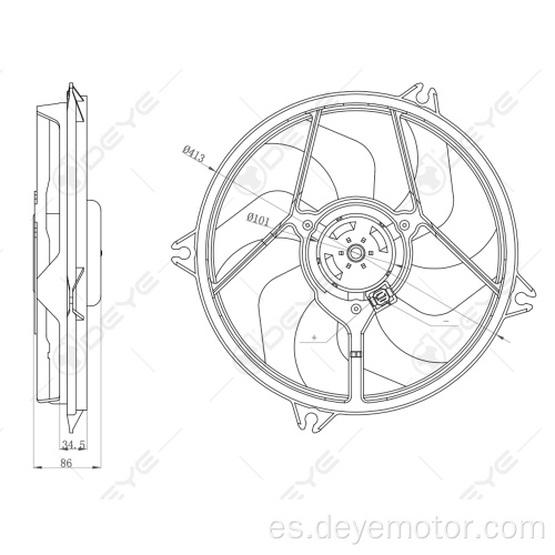 Ventilador del radiador para PEUGEOT 306 PARTNER LANCIA